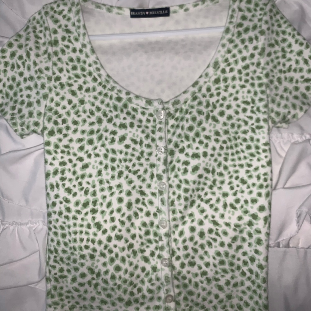 RARE brandy melville green cheetah top